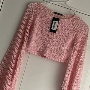 Crop top fringe sweater